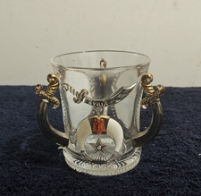 Syria Shriners 3-Handled Glass Mug Pittsburgh Niagara Falls Gold Gilt June 1905 picture