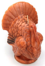 Vintage 1960s W & F Mfg Co Thanksgiving Turkey Candle With Original Base Label picture