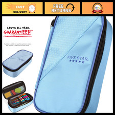 High-Capacity Pencil Pouch, Zipper Pen Case, School Supply Organizer, Blue Denim picture