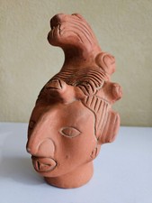 Vtg Terracotta Mexico INAH Mayan King Pakal K'inich Janaab' Figurine Head  8