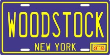 Woodstock Music Festival 1969 New York metal License plate picture