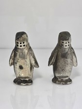 Vintage Metal Penguin Salt & Pepper Shakers picture