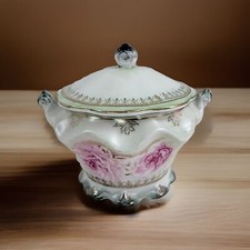 Antique Hand Painted Nippon Porcelain Trinket/ Lidded Bowl- Mint Late1890s-1900s picture