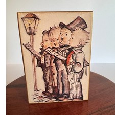 Vintage Linden Music Box Wooden Hummel Style Singing Children Made in Japan picture