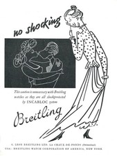 1949 Breitling Watch Company No Shocking Incabloc Shock Protection Swiss Ad picture