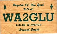 Vintage 1960 WA2GLU Bayside NY Ham Radio QSL Card K2LWM Posted ARRL picture