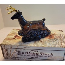 Avon Ten-Point Buck 1970s VTG Collectible Vanity Display Bottle w/ Box picture
