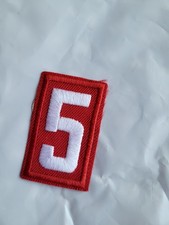 Number 5 Red & White Patch White Plastic Back Five BSA Boy Scouts America NEW picture