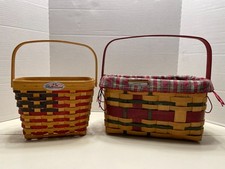 Lot Of 2 Longaberger Handmade Baskets 1998 & 2008 picture