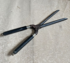 Antique French M Pelleray Paris Marcel Wave Hair Curling Iron Tongs Wood Handle picture