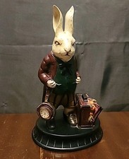 Vintage Sterling Industries White Rabbit Alice In Wonderland With Pocket Watch picture