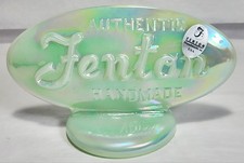 Vintage Fenton Dealer Sign In Sea Mist Green Iridescent Excellent Condition  picture