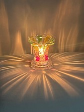 Vintage Style Colorful Glass Accent Lamp Night Light USB Plug-In Crystal Flower picture