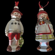 IKEA Girl and Boy YRSNO Glass Tree Hanging Christmas Ornament Decoration picture