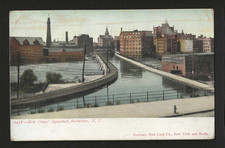 Vintage Rochester NY Postcard Erie Canal Aqueduct Genesee River Undivided Back picture