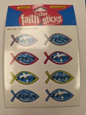 6 Sheets  Inspirational JESUS FISH SYMBOLS Stickers  