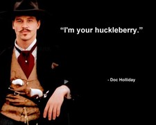VAL KILMER DOC HOLLIDAY TOMBSTONE QUOTE IM YOUR HUCKLEBERRY PHOTO 8X10 picture