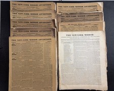Lot of 9 Antique 1831-1832 The New-York Mirror Advertiser Newspaper Ephemera picture