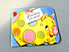 VINTAGE UNUSED  PIGGY BANK MONEY GIFT CARDS  LOT OF 10  WITH ENVELOPES, 1950'S picture