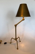 Vintage W.A.S Benson Arts & Craft Table Lamp Brass Tripod Desk Lamp 20th Century picture