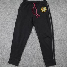 Harry Potter Joggers Sweatpants Men S Black Hogwarts School Crest Universal 1059 picture