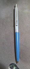 Vintage Paper Mate Profile Ballpoint Pen Blue Chrome Double Heart, Mexico, Works picture