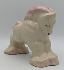 Vintage MCM Walker Pottery Beige And Pink Ceramic Horse Stallion Pony Planter picture