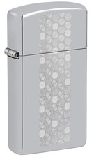 Zippo Slim® Honeycomb Design High Polish Chrome Windproof Pocket Lighter, 462... picture