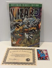 Wizard Superman Gold Edition Signed Dan Jurgens DF COA 1175/10000 w Trading Card picture