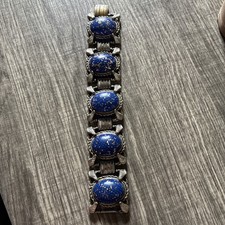 Vintage silver toned metal link bracelet picture