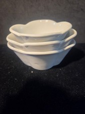 Set/ 3 Vintage White Stacking Ironstone Condiment Dipping Bowls 3