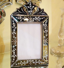 Handmade Venetian Style Floral Glass Photo Frame Elegant Home Decor picture