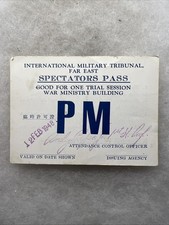 U.S. International Military Tribunal Far East War Trials Spectator Pass (JJ720 picture