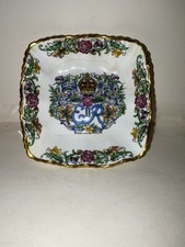 1953 Coronation E II & R Trinket Dish Gold trimmed picture