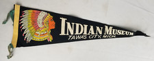 antique vintage felt pennant Indian Museum Tawas City Michigan 25.5