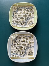 2 Vintage Britannia Designs Ltd Dartmouth England Map Devon England Small Dishes picture