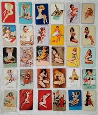 30 Mixed Artists Vintage Pinup Playing Cards Mint & Near Mint 1930s to 1960s picture