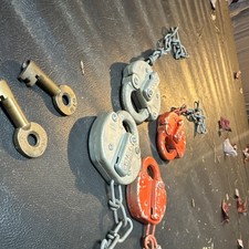 Set of 4 Vintage Adlake GTW Railroad Locks with chains and 2 keys picture