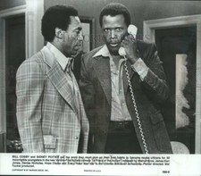 1977 Press Photo Bill Cosby and Sidney Poitier in 