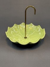 VTG MCM California Art Pottery Sylvan's Umbrella Trinket Dish Marbled Green picture
