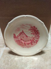 Grindley England Pottery 5-in Teacup Saucer Pink Cottage In A Cornfield picture