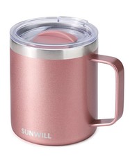 SUNWILL Travel Coffee Mug with Lid, 14 oz Insulated 14 Ounces, .Rose Gold picture