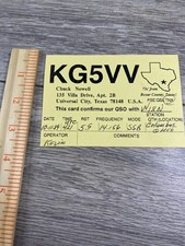 Vintage 1984 KG5VV Texas Ham Radio QSL Card To W8JN Columbus Ohio Yellow picture