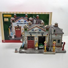 Lemax Village Collection Mike’s Auto Repair & Body Shop Lighted Building 9100405 picture