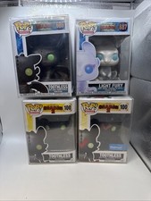 Funko Pop How To Train Your Dragon Set Lot Toothless Light Flurry Night Lights picture