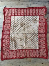 Early Antique 1800s 1900s Turkey Red Bandana Handkerchief Workwear Old Estate picture
