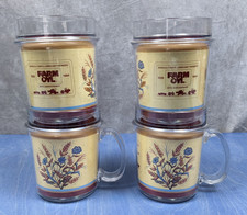 NOS Vtg 1984 Farm Oyl 55th Anniversary Thermo-Serv Mug Lot of 4 Tractor Graphics picture