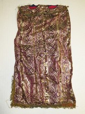 Vintage Sephardic Torah Mantle Gold Brocade Floral Purple Middle East Good Cond picture