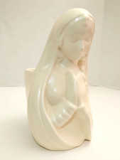 Haeger Pottery Madonna Virgin Mary Planter Cream Glaze Religious MCM Art Decor picture