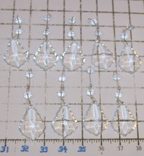 9 vtg Crystal PENDALOGUE Clear Chandelier Prisms -3 beads picture
